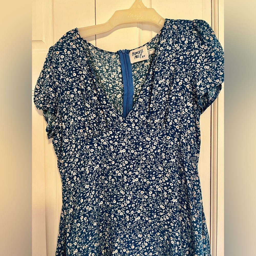 Princess Polly Blue Floral Mini Dress Size 6 - Picture 5 of 8